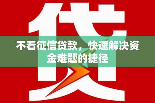 寻甸不看征信贷款，快速解决资金难题的捷径