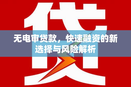 寻甸无电审贷款，快速融资的新选择与风险解析