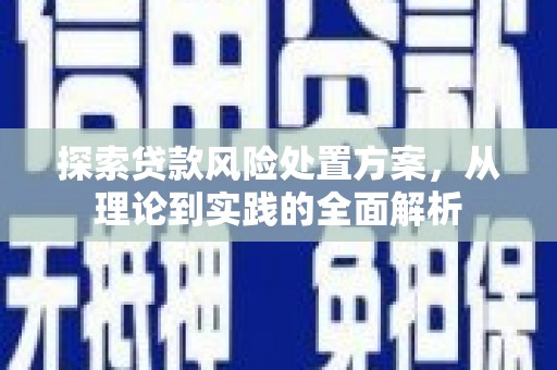 寻甸探索贷款风险处置方案，从理论到实践的全面解析