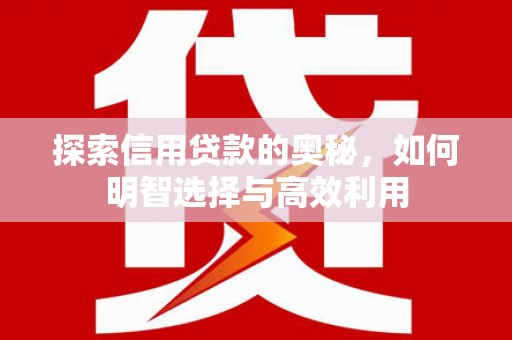 寻甸探索信用贷款的奥秘，如何明智选择与高效利用
