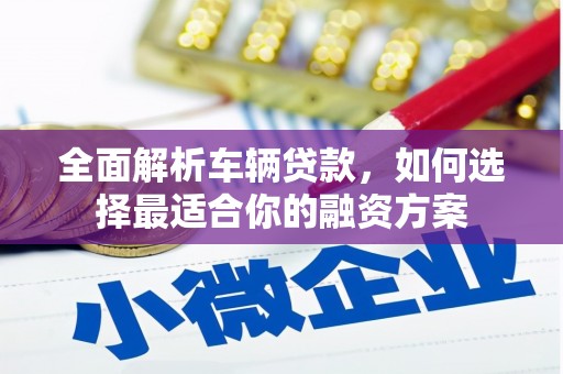 寻甸全面解析车辆贷款，如何选择最适合你的融资方案