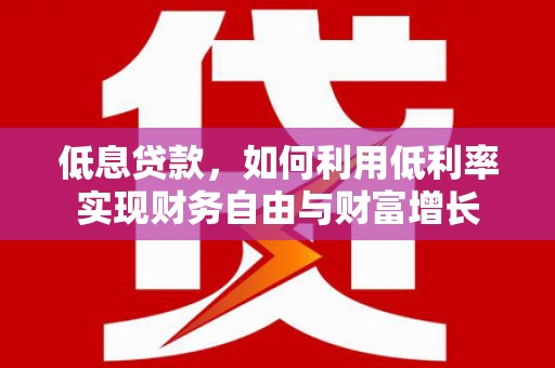 寻甸低息贷款，如何利用低利率实现财务自由与财富增长
